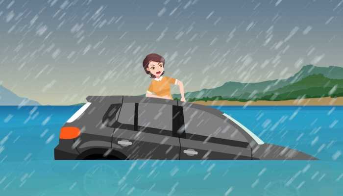 桂林强降雨出现内涝：车要浮起来了 车辆被水淹如何自救逃生