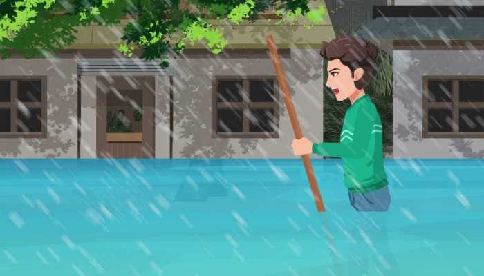 韩国多地出现强降雨 多条道路被淹居民断电