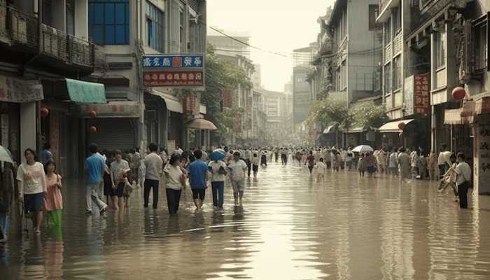 迪拜遭雷暴大雨袭击城市严重内涝 有地区积水及腰开车如行船